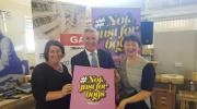 Women’stec CEO Lynn Carvill (left) with Mark Nutt and Maria Bradley from Gilbert-Ash