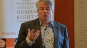 NI Human Rights Commissioner Les Allamby at the launch of the report at Stormont last month