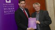 Lord Duncan of Springbank, Parliamentary Under Secretary of State for Northern Ireland, and Commissioner Les Allamby at the launch of the statement this week