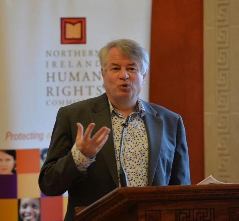 NI Human Rights Commissioner Les Allamby at the launch of the report at Stormont last month
