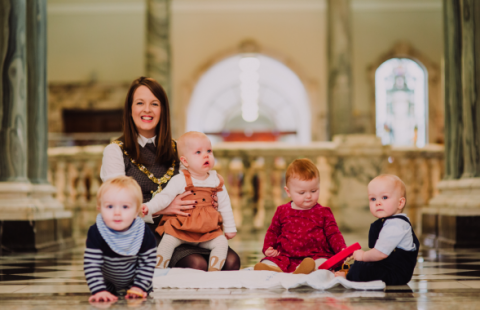 Lord Mayor of Belfast Nuala McAllister preparing for a parents and tots morning at City Hall