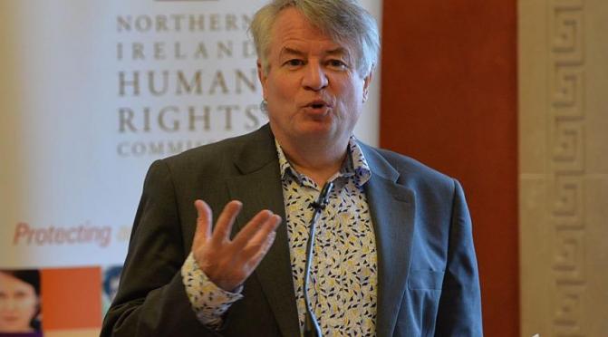 NI Human Rights Commissioner Les Allamby at the launch of the report at Stormont last month