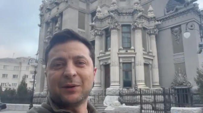 The Ukrainian President speaking to his people, and the world